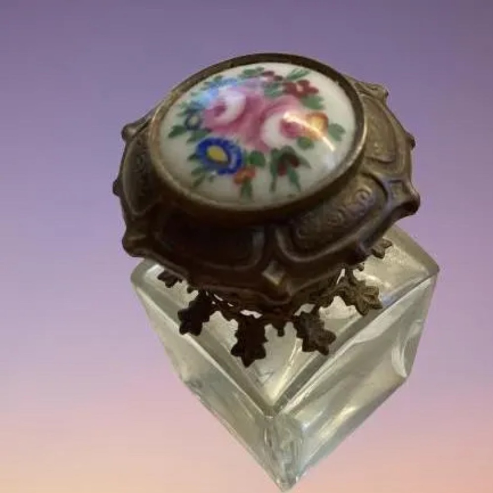 French Palais Royal enamel crystal Scent Perfume Bottle